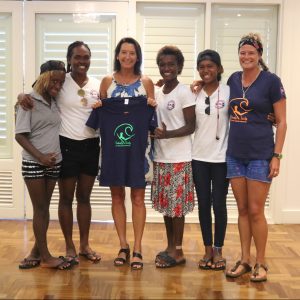 Vanuatu team with Layne Beachley